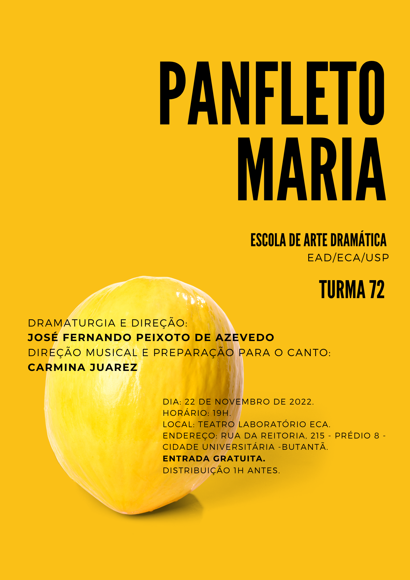 Peça “PANFLETO MARIA” – ECA-USP